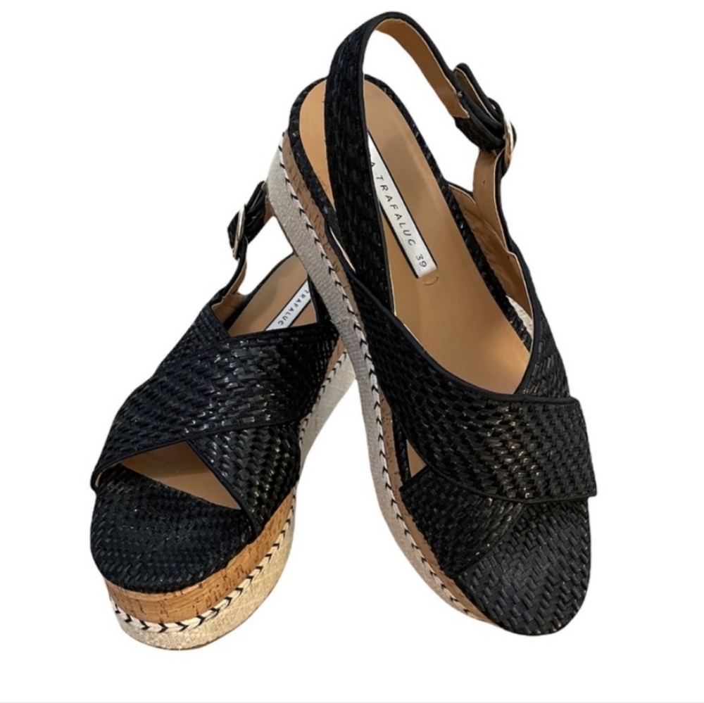 Zara Wedges platform Woven sandals
